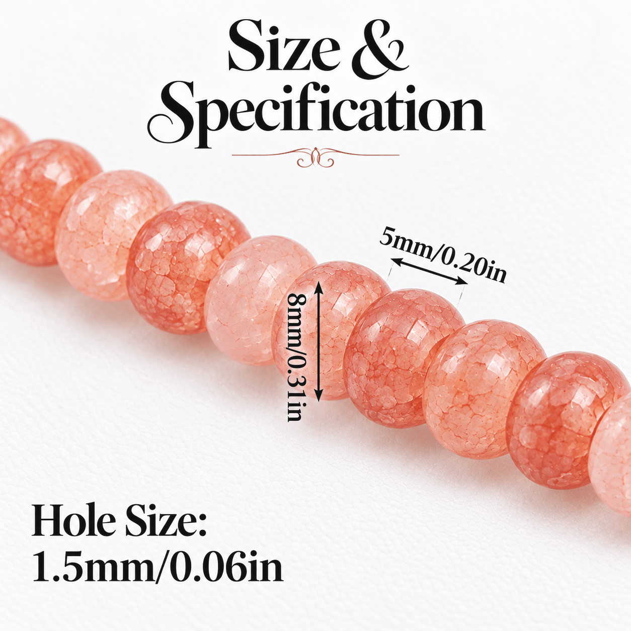 Deep Orange-Red Water-Dyed Abacus Glass Beads for Jewelry Making